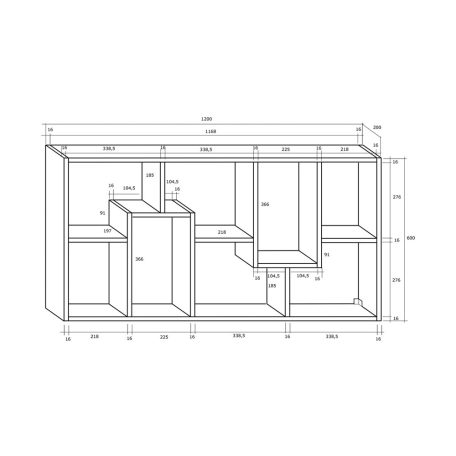 Polcos tároló könyvespolc 120x20x60cm barna KH16-1