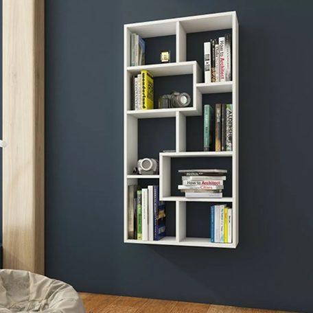 Polcos tároló könyvespolc 120x20x60cm fehér KH16-2