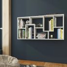 Polcos tároló könyvespolc 120x20x60cm fehér KH16-2