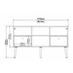 Komód hálószoba nappali bútor 117x61x30cm fehér KT-04