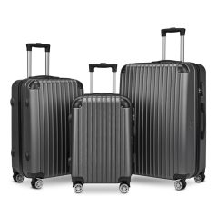   BeComfort L01-G 3 db-os, ABS, guruló, szürke bőrönd szett (55cm+65cm+75cm)