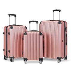   BeComfort L01-R 3 db-os, ABS, guruló, rosegold bőrönd szett (55cm+65cm+75cm)