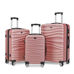   BeComfort L02-R 3 db-os, ABS, guruló, rosegold bőrönd szett (55cm+65cm+75cm)