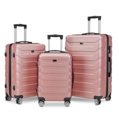   BeComfort L03-R 3 db-os, ABS, guruló, rosegold bőrönd szett (55cm+65cm+75cm)