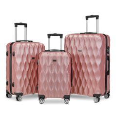   BeComfort L04-R 3 db-os, ABS, guruló, rosegold bőrönd szett (55cm+65cm+75cm)