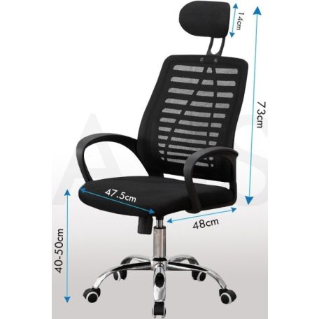 Irodai szék ergonomikus forgószék hintamechanika fejtámla karfa OC01