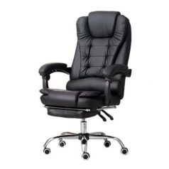   Irodai forgószék beépített masszázs funkcióval lábtartóval fekete OC04-L