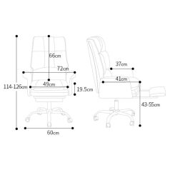   Irodai forgószék kényelmes vastagon párnázott lábtartóval szürke OC16-L