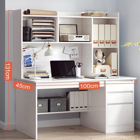Polcos íróasztal fiókokkal tárolóval 100x45cm fehér OT-505-White