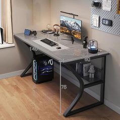   Gamer asztal minőségi íróasztal szürke 140x60x75 cm OTC-G2