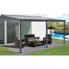 Féltetős alumínium pergola 303 cm x 496 cm antracit P-496-1