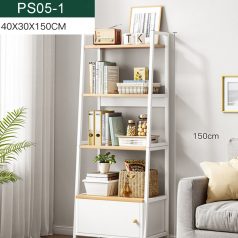 Könyvespolc 40x30x150cm fehér PS05-01