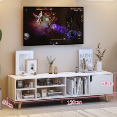   TV-állvány multifunkciós médiaállvány 120x30x38 cm fehér RT05