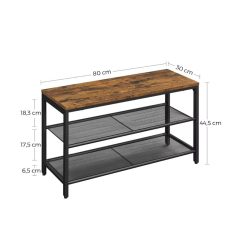   Cipőtartó cipőpad 2 polccal rusztikus 73 x 30 x 45 cm BC STL-02